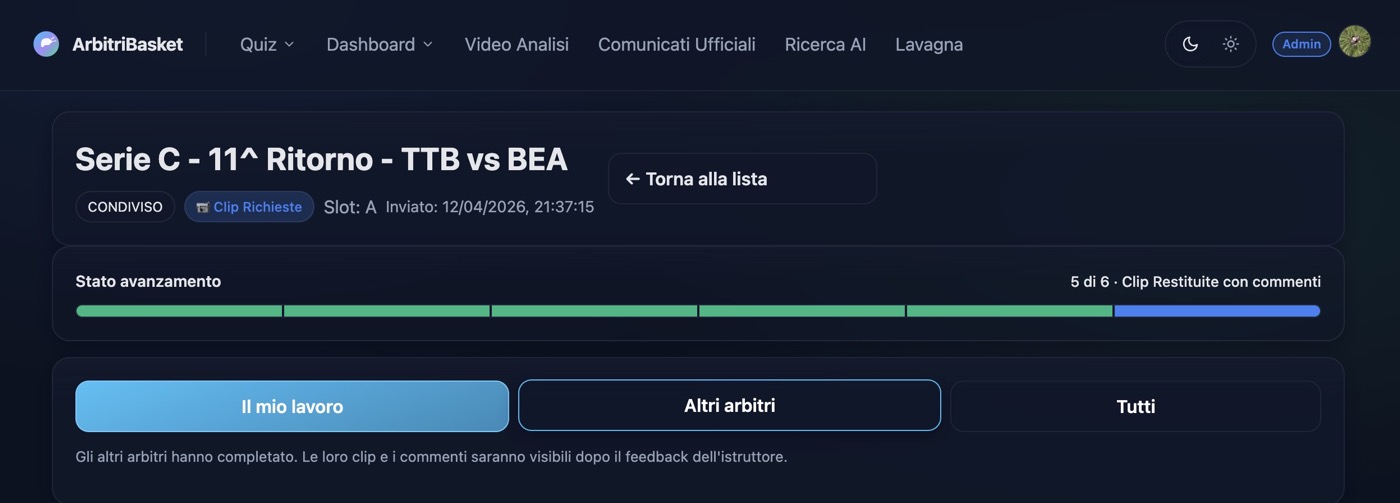 Notifica SMS quando tutti gli arbitri hanno inviato
