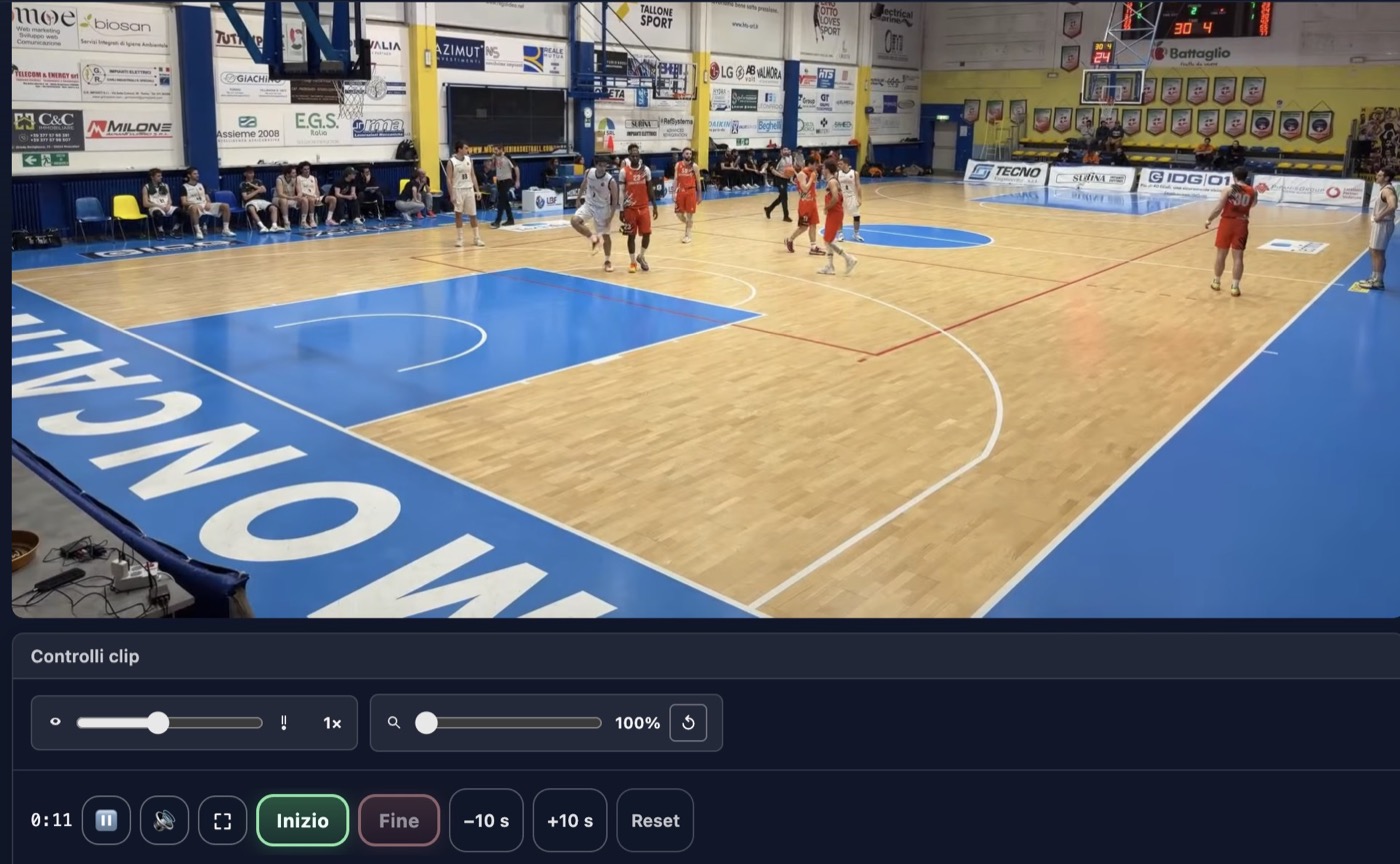 Editor clip per aggiungere clip istruttore